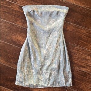 princess polly ramie strapless mini dress blue